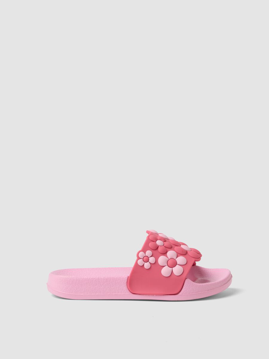 Pink sliders with floral appliqu&eacute;s_0