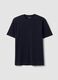 Blue pure cotton short-sleeved regular fit T-shirt_4