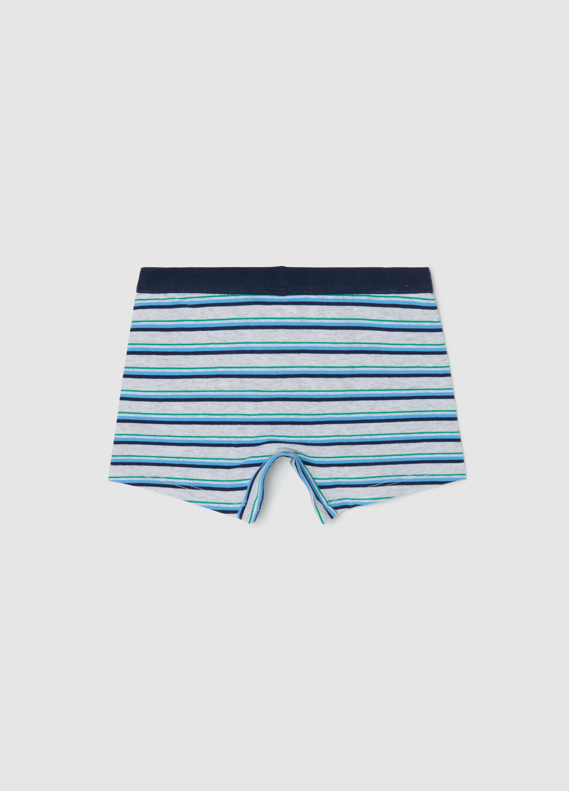 Boxer midi in cotone stretch a righe