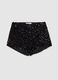 Shorts in velour nero regular fit con paillettes_4