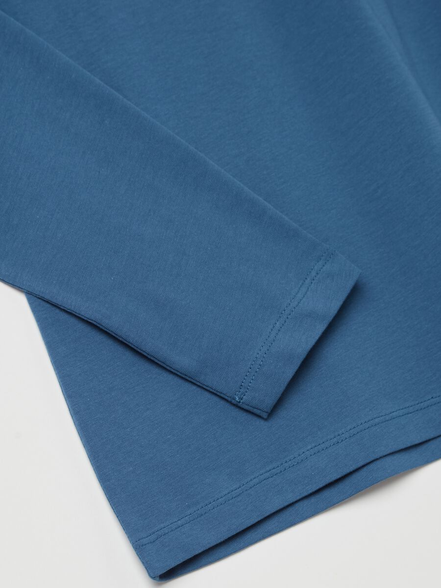 T-shirt with round neck and long sleeves in cotton_5