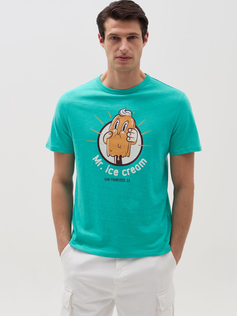 T-shirt with ice cream on a stick print_0