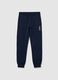 Boys' blue regular fit pure cotton trousers_0