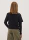 Black pure cotton T-shirt with ribbed crew neck and boxy fit print_2