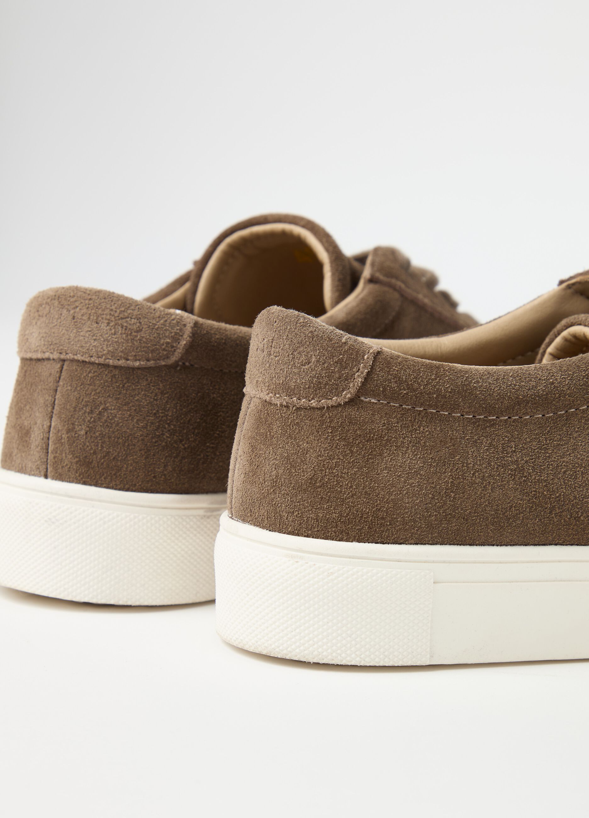 Suede sneakers with laces
