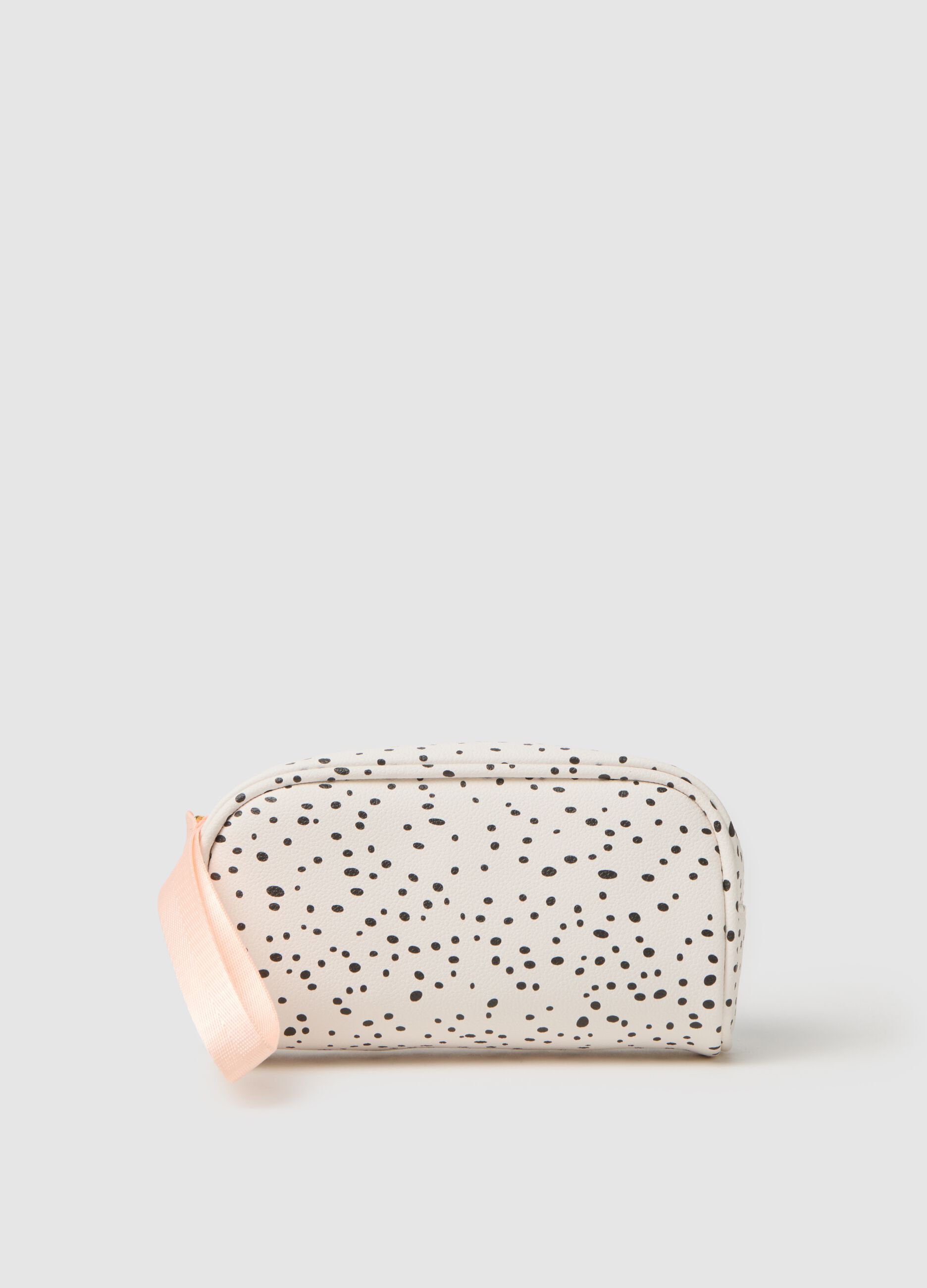 Multicolour PVC pouch with polka dot zip