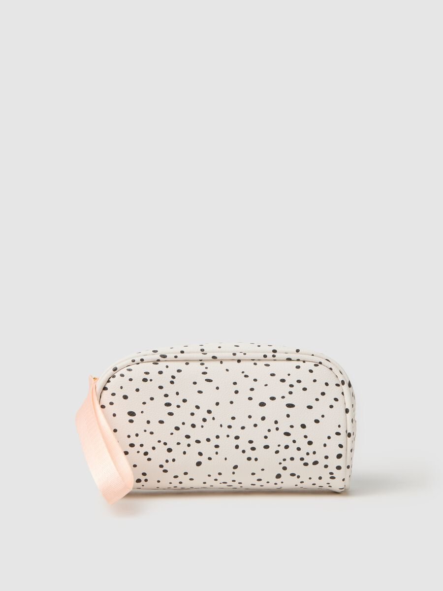 Multicolour PVC pouch with polka dot zip_0