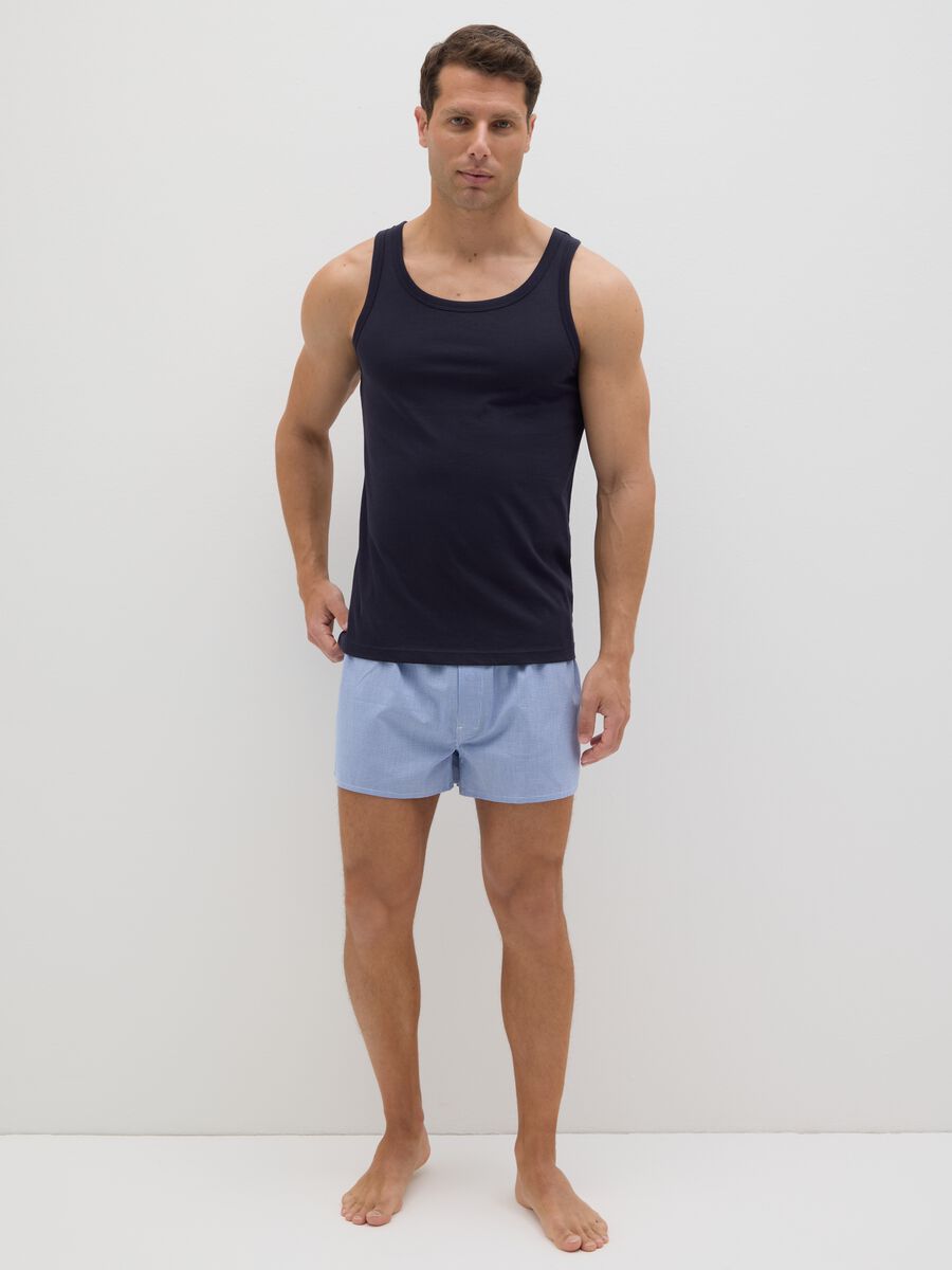 Blue cotton vest_0