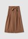 Girls' Brown Pure Cotton Wide Leg Trousers with Bow_3