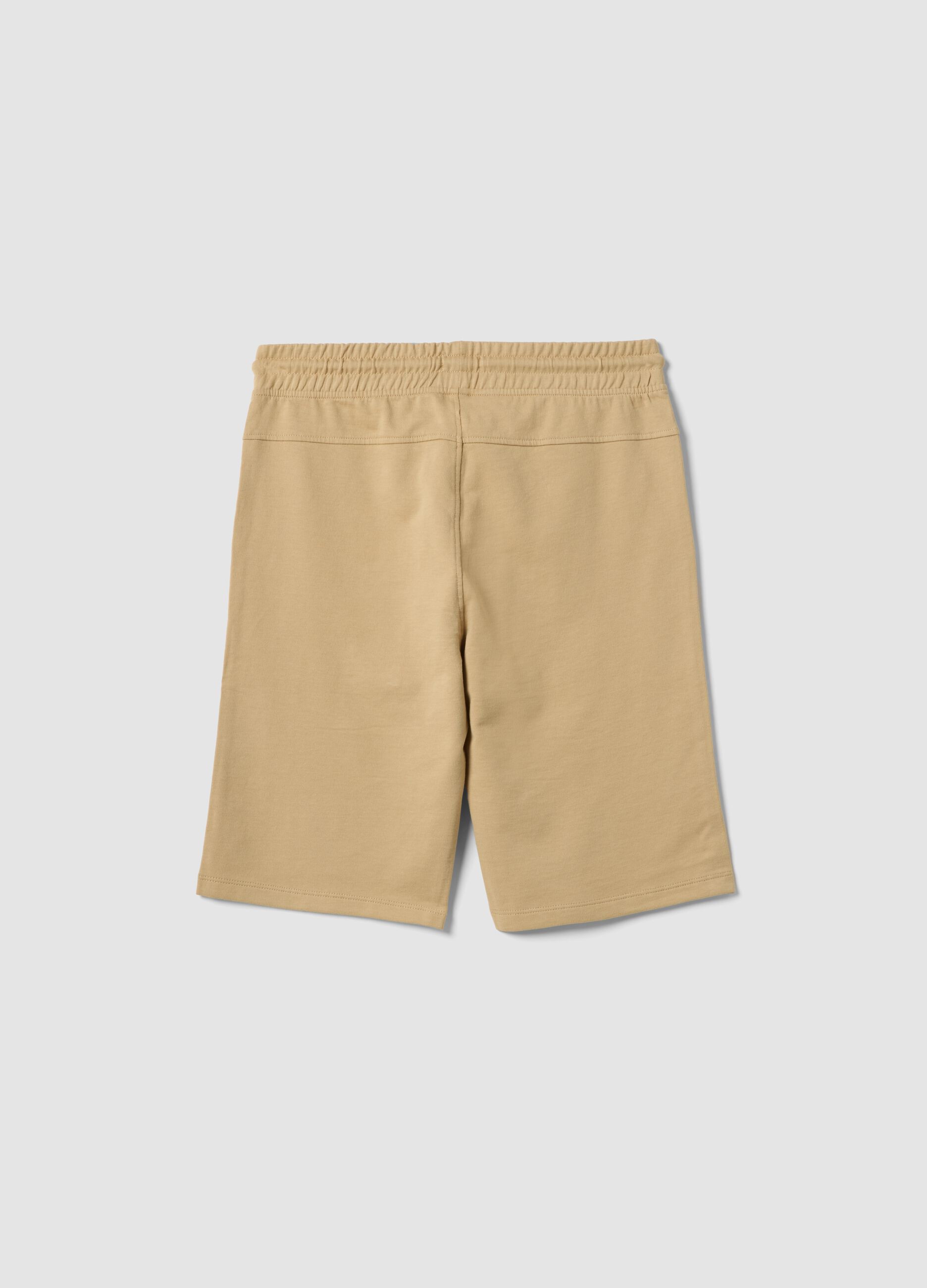 Boy's beige pure cotton shorts regular fit