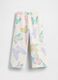 Multicolor cotton blend trousers for baby girls with butterfly motifs_1
