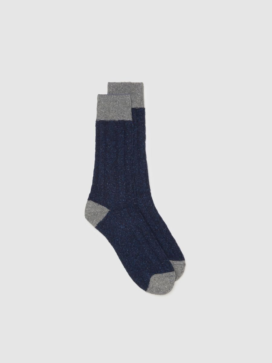 Multicolour short socks in wool and silk blend_0