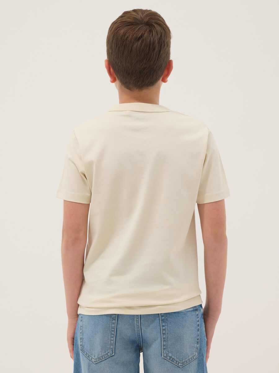 Beige pure cotton boys&rsquo; regular fit T-shirt_1