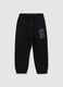 Children's black pure cotton regular fit trousers_0