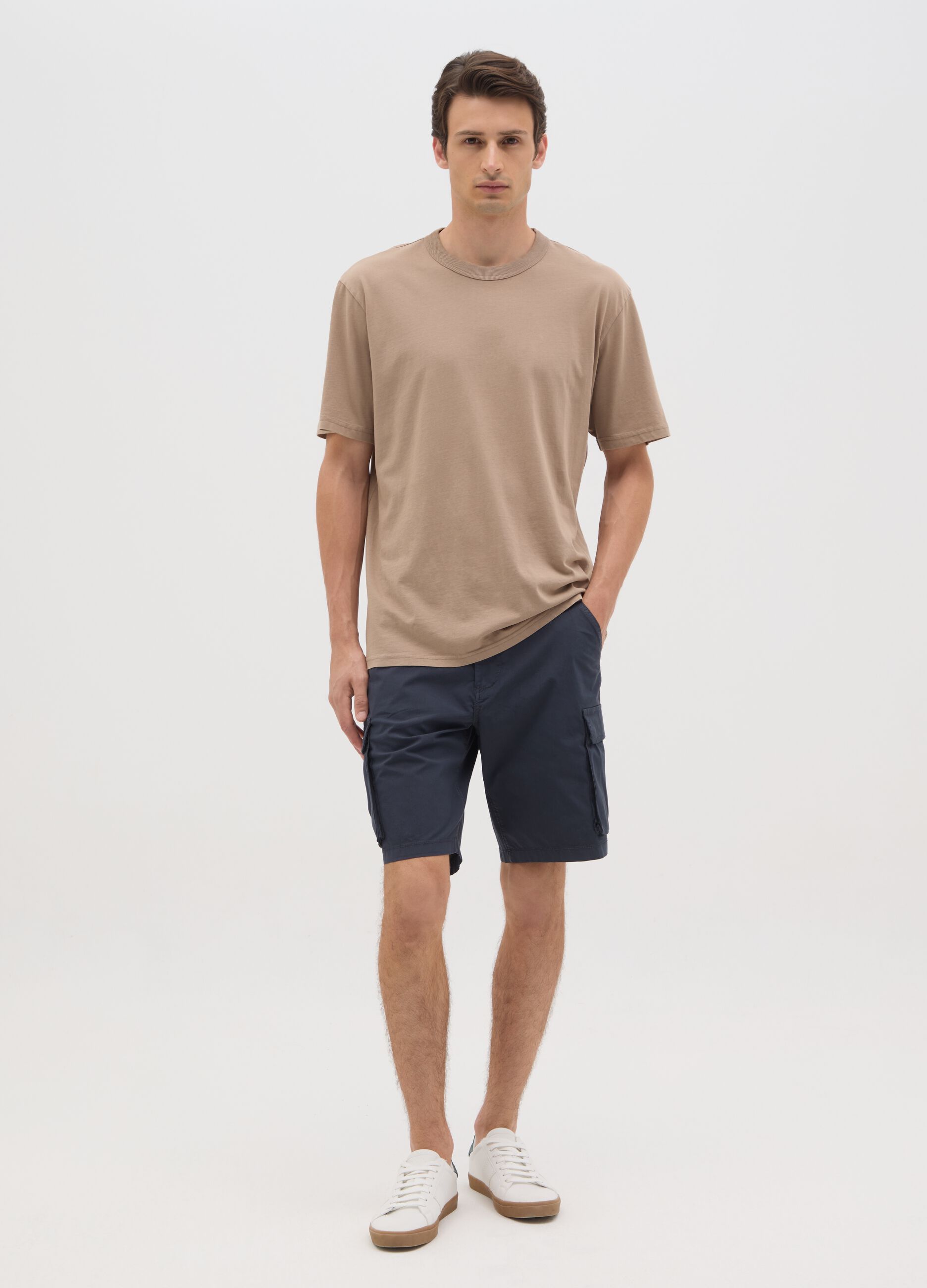 Men's Blue Cotton Regular Fit Shorts