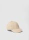 Children's beige pure cotton baseball cap with teddy bear_0