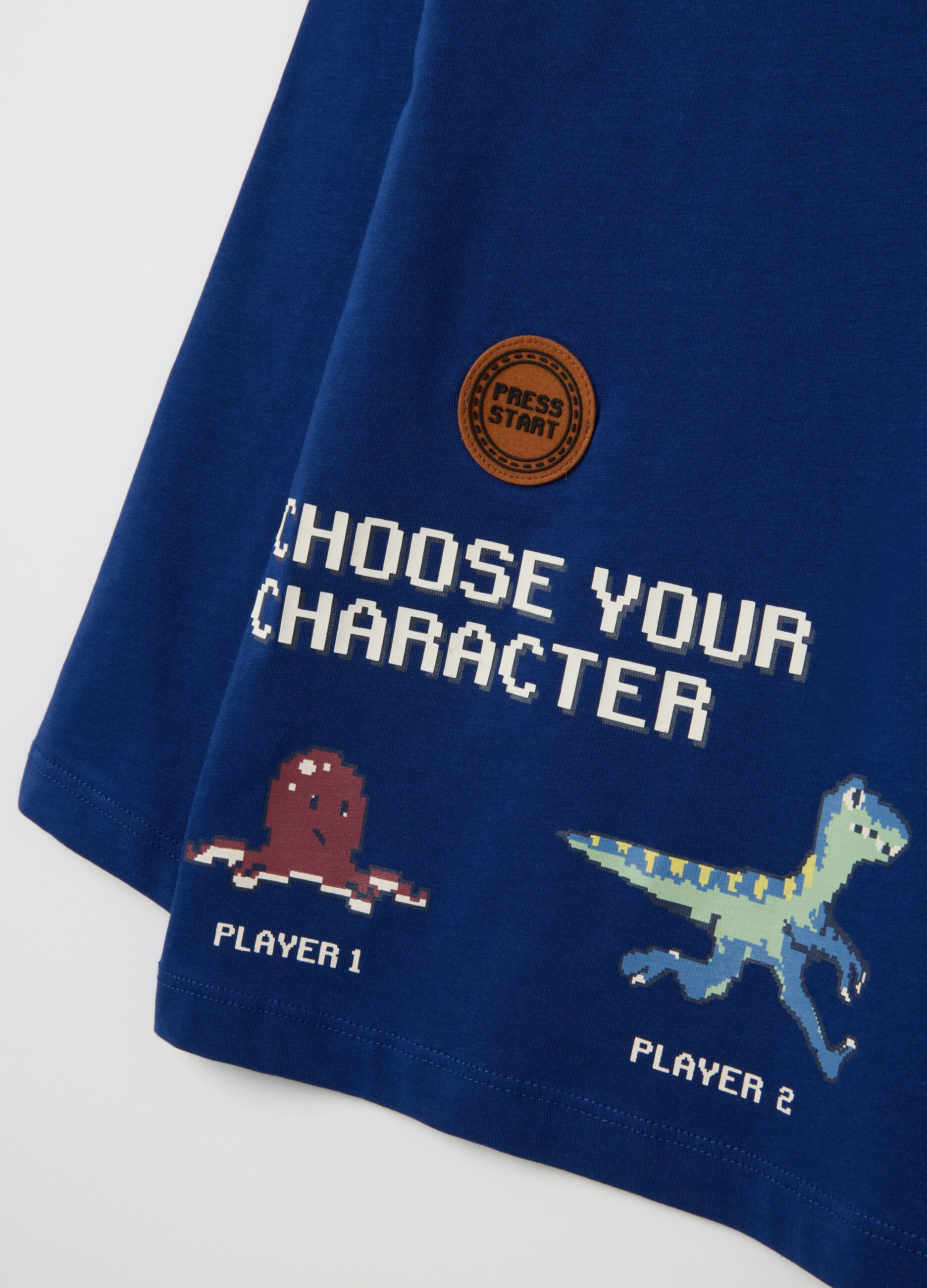Children's shirt in pure blue cotton