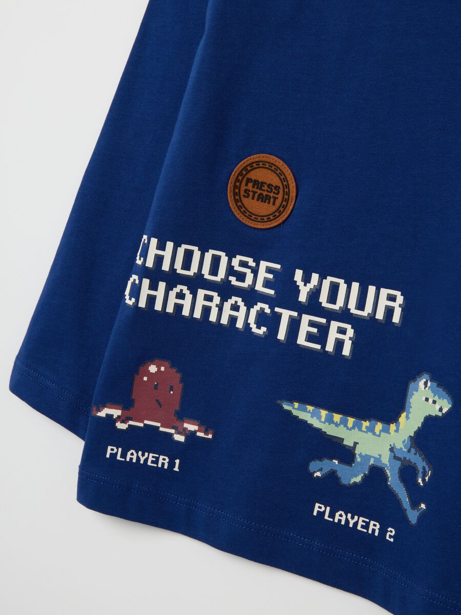 Children's shirt in pure blue cotton_2