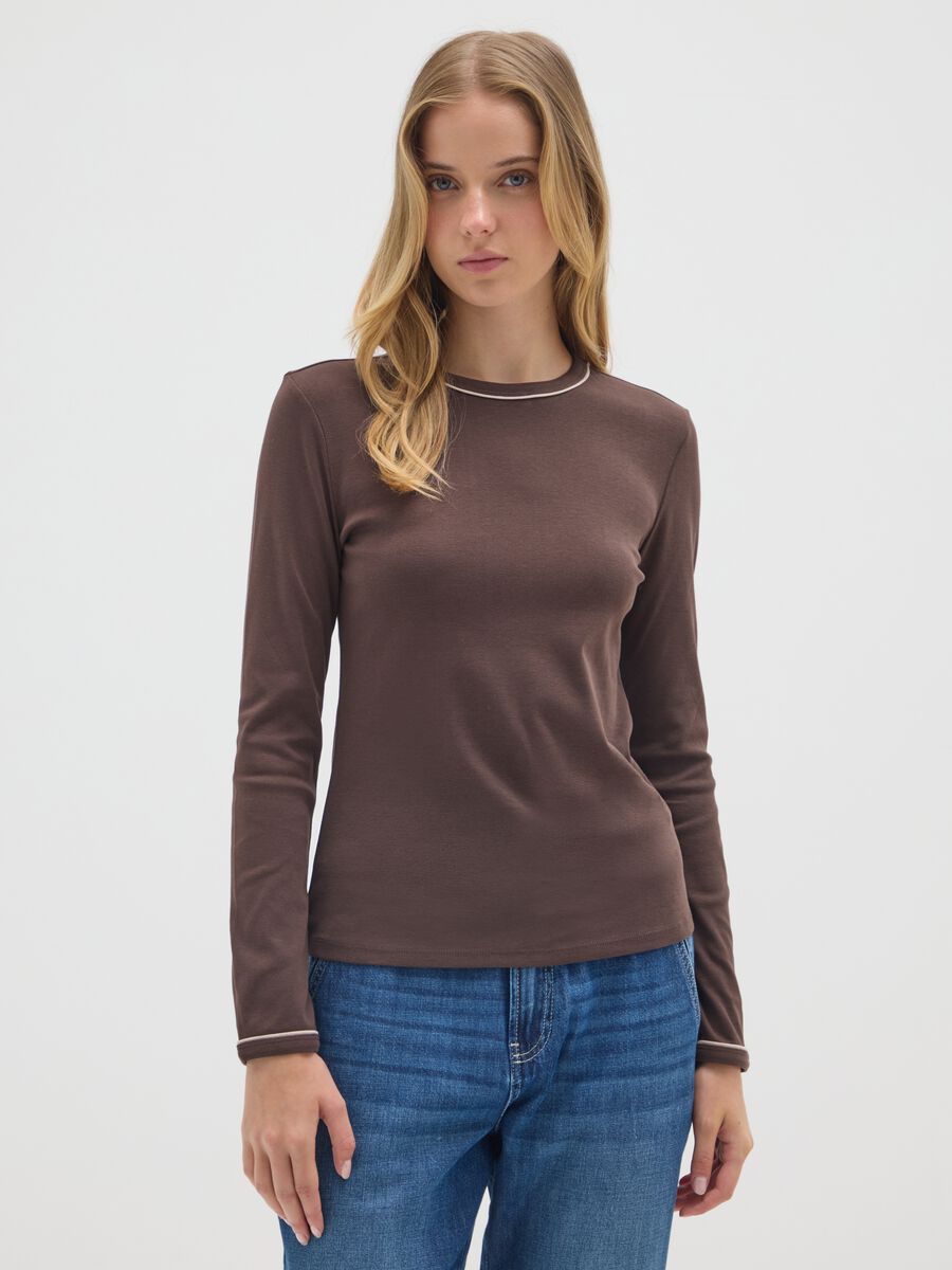 Brown pure cotton regular fit shirt_0