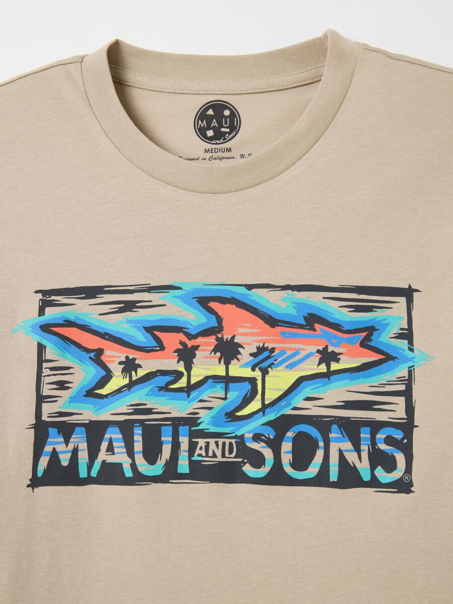 Beige T-shirt with Maui and Sons print_5