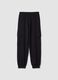 Pantaloni cargo blu in misto cotone e viscosa_0