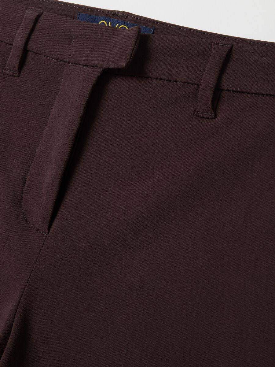 Brown slim fit chino trousers_5