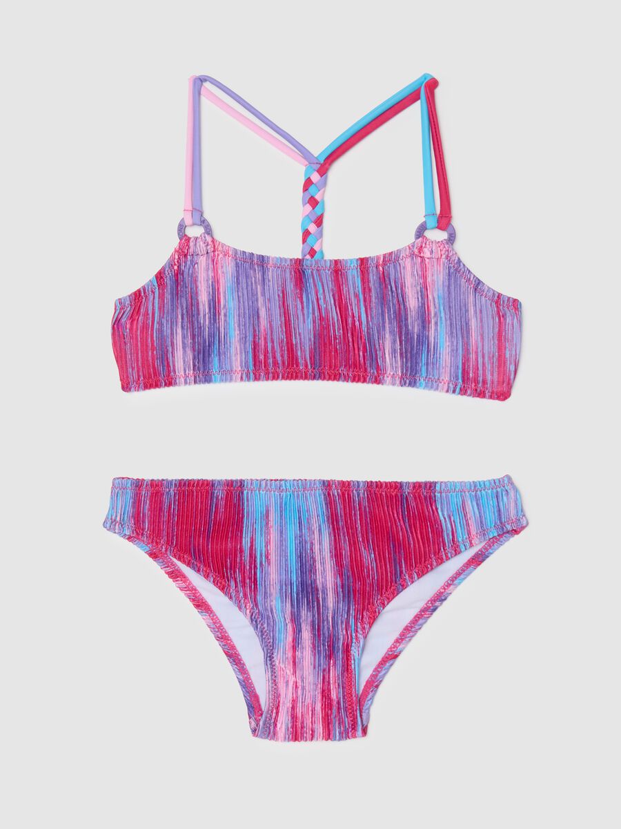 Girl's bikini set with multicolour elasticated briefs_0