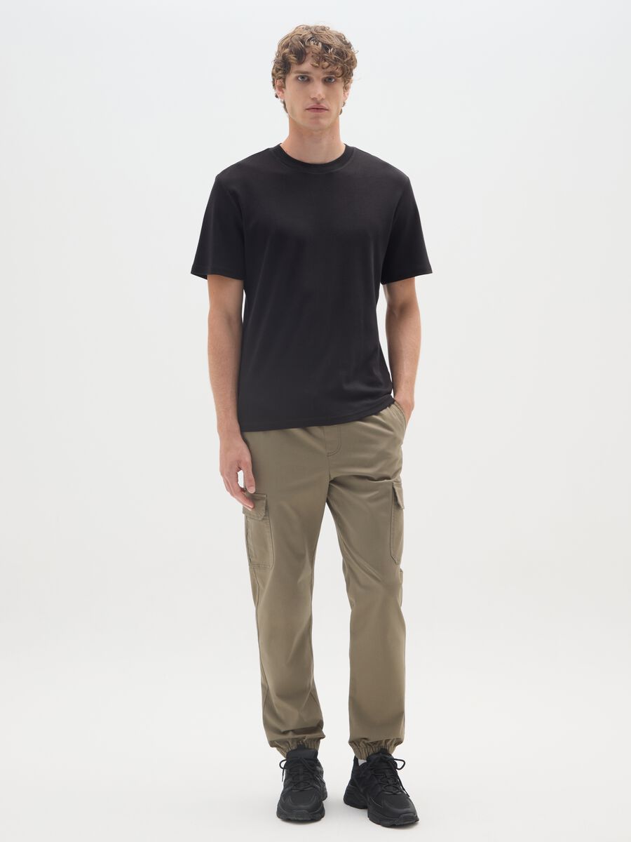 Pantaloni cargo in cotone verdi relaxed fit_0