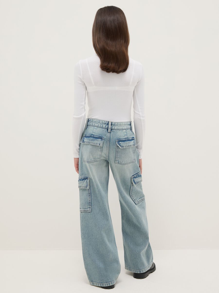 Blue denim pure cotton regular fit jeans for girls_1