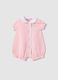 Pink pure cotton baby onesie with a pointed collar_0