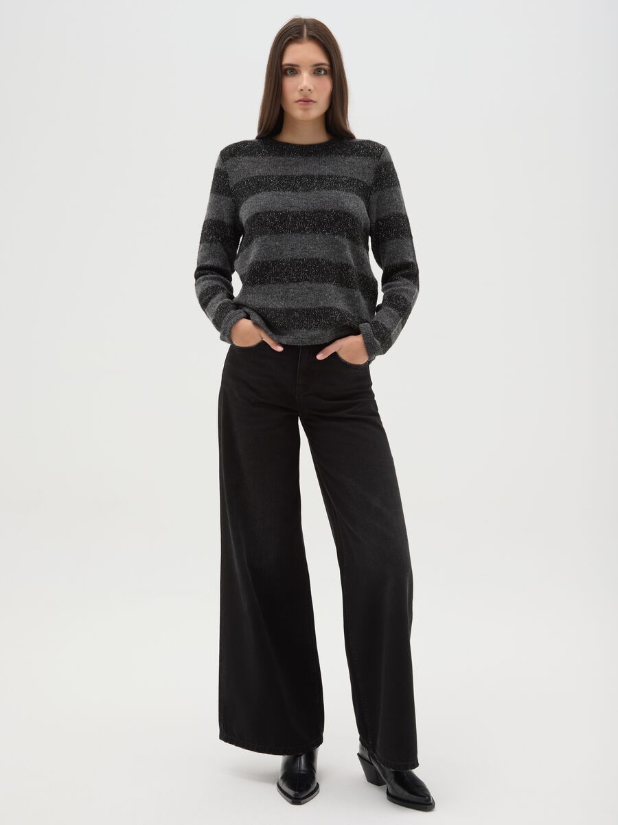 Maglia con maniche lunghe a righe multicolor regular fit_1