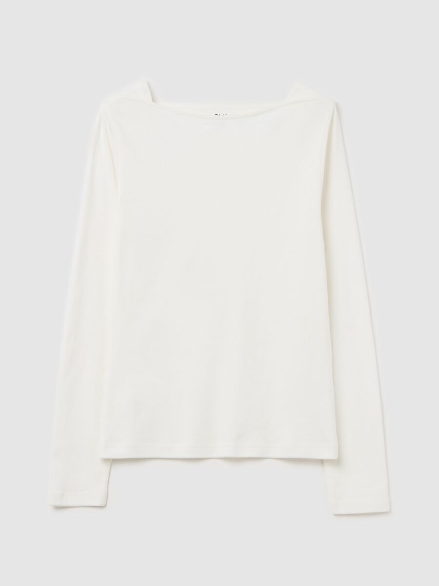 Long-sleeved T-shirt with boat neck_4