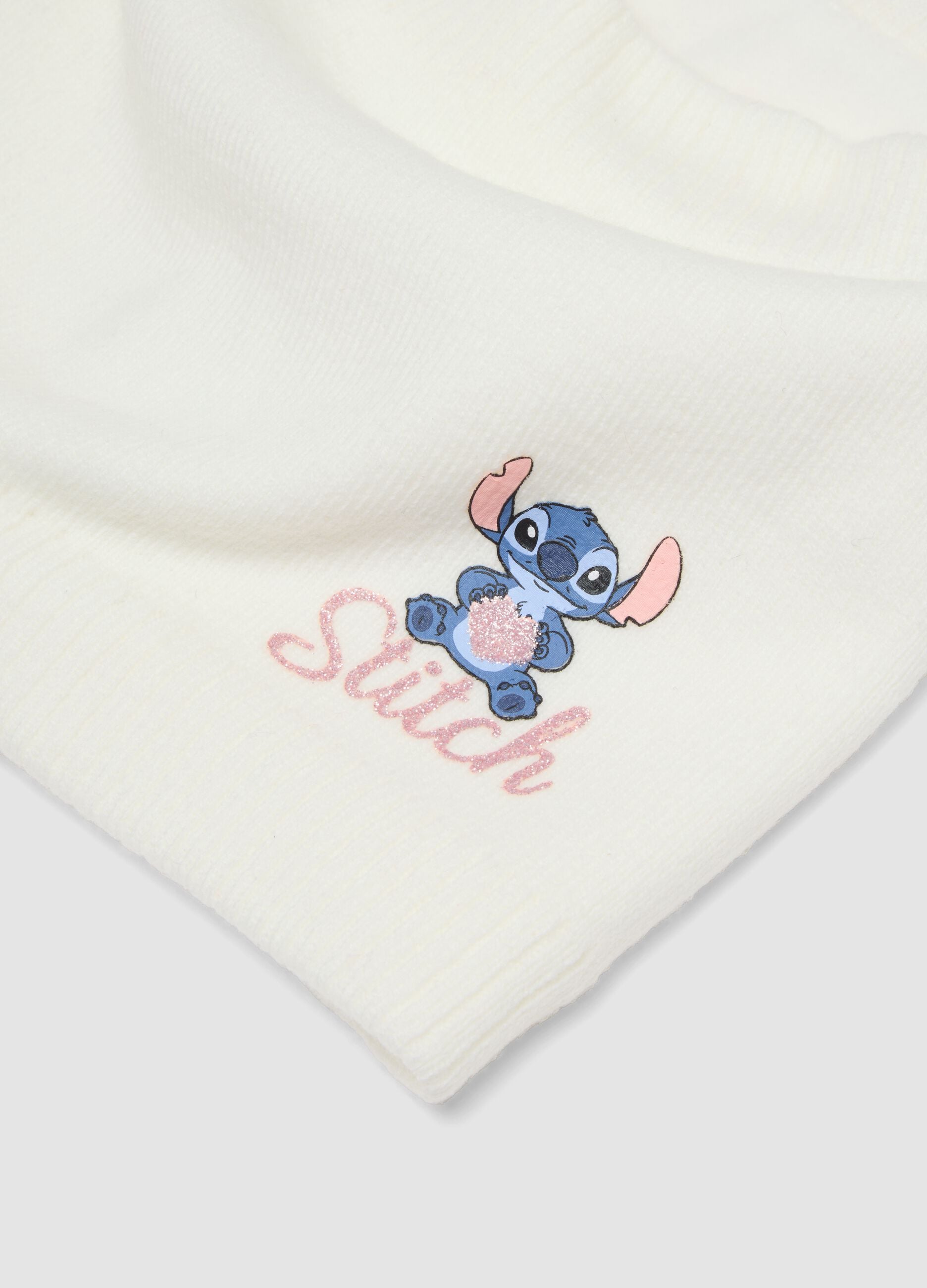 White Stitch print scarf