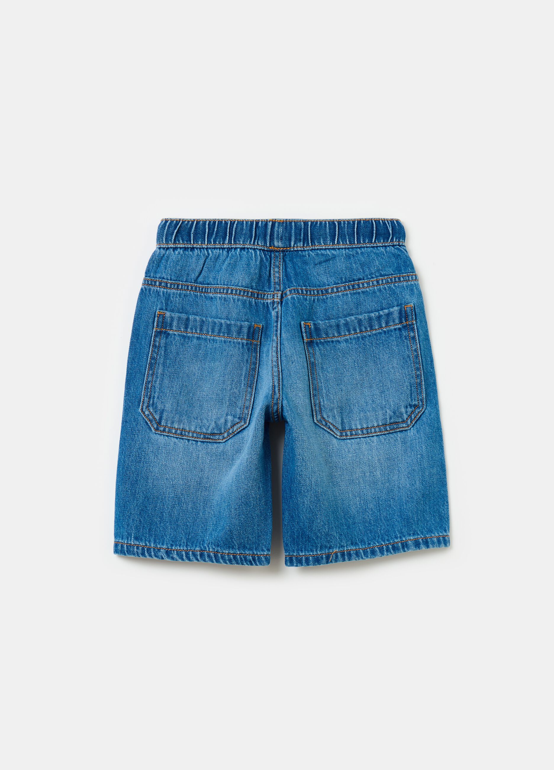 Bermuda jogger in denim con coulisse