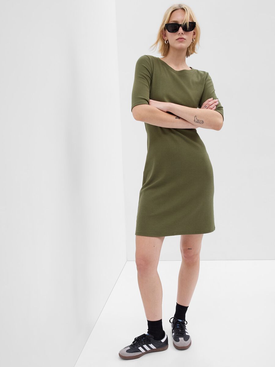 Abito midi in cotone e modal stretch_0
