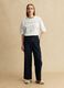 T-shirt in puro cotone bianco regular fit con ricamo traforato_2
