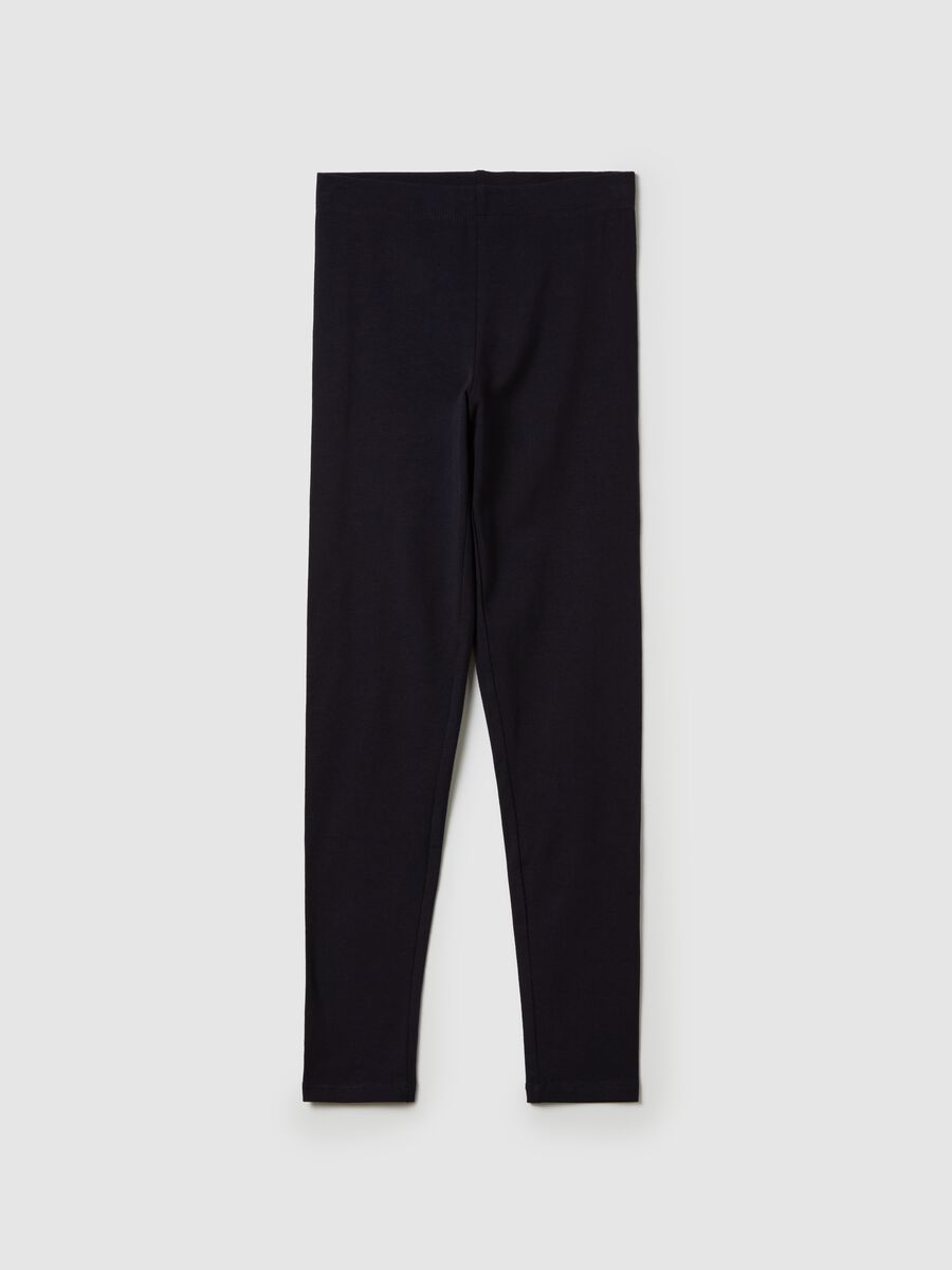 Solid colour stretch leggings_0