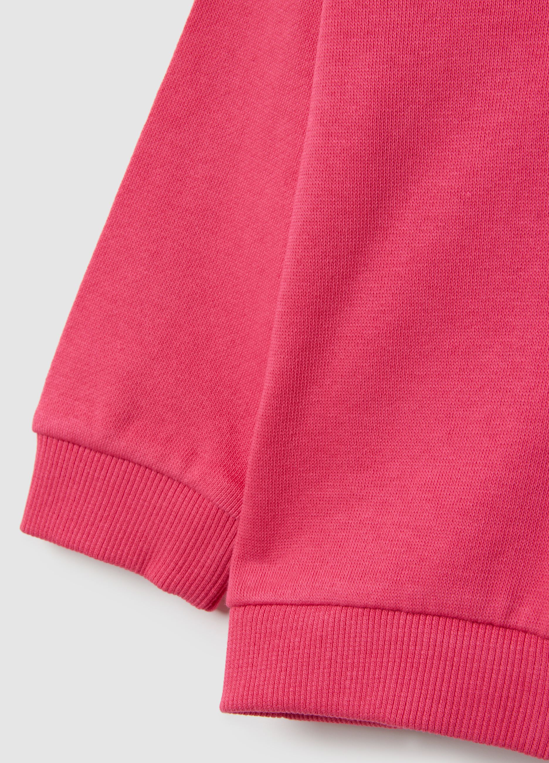Felpa da neonata in puro cotone rosa regular fit