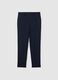 Slim Fit Blue Stretch Fabric Trousers_4