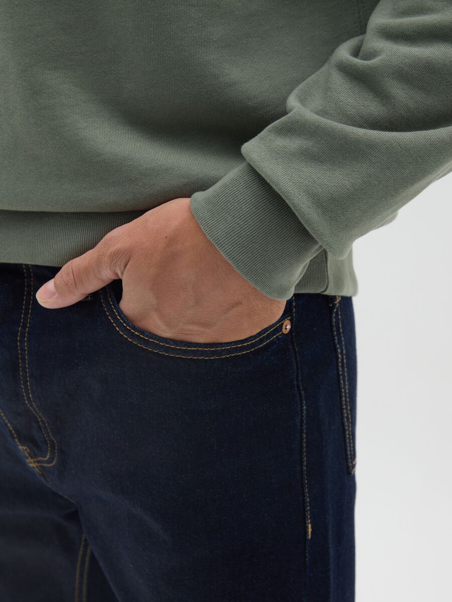 Regular fit green pure cotton sweatshirt_3