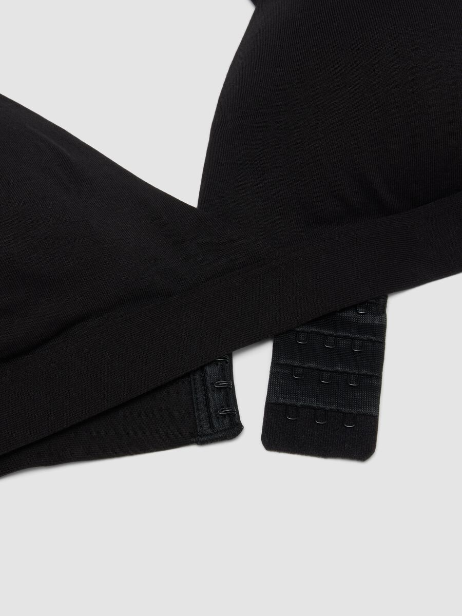 Black organic cotton bra with removable padding_1
