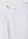 T-shirt bianca in cotone organico e viscosa elasticizzato con collo a costine per ragazza_5