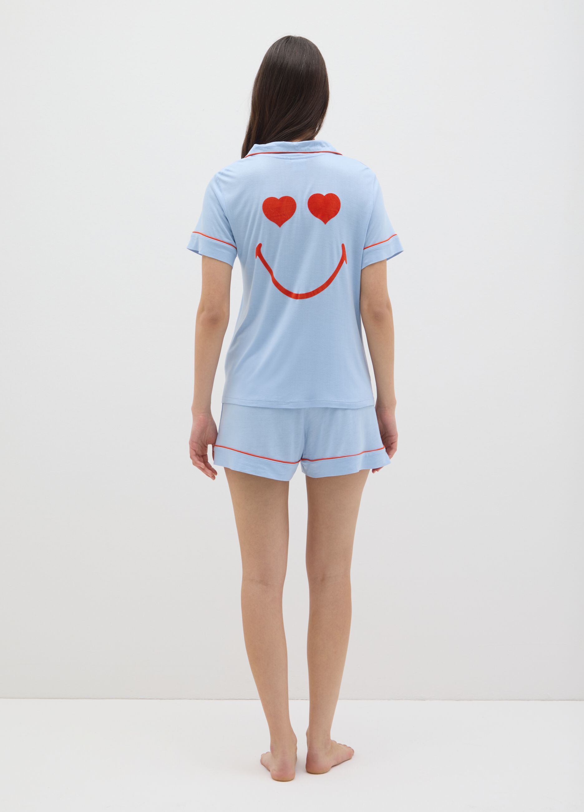 Pigiama da donna in puro viscosa multicolor regular fit