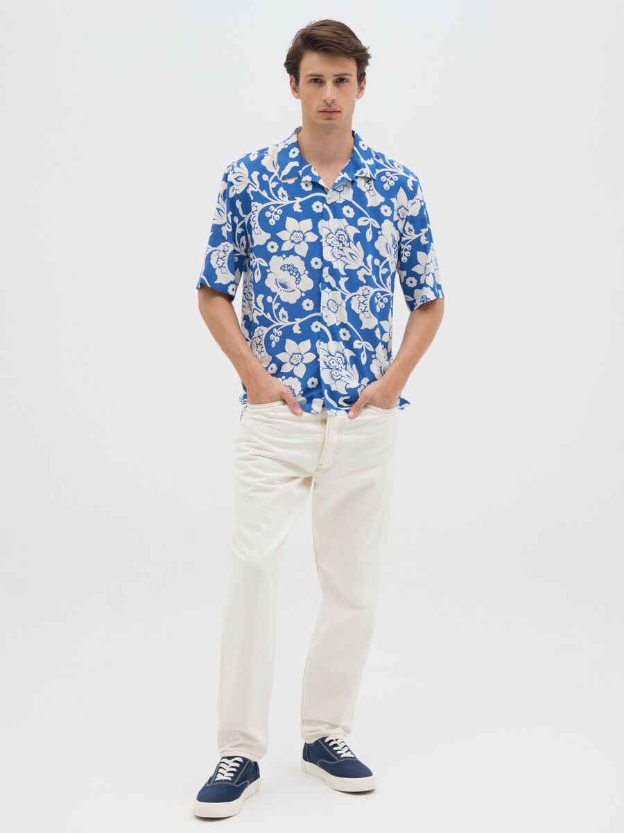 Men's Multicolour Viscose Oversized Shirt_1