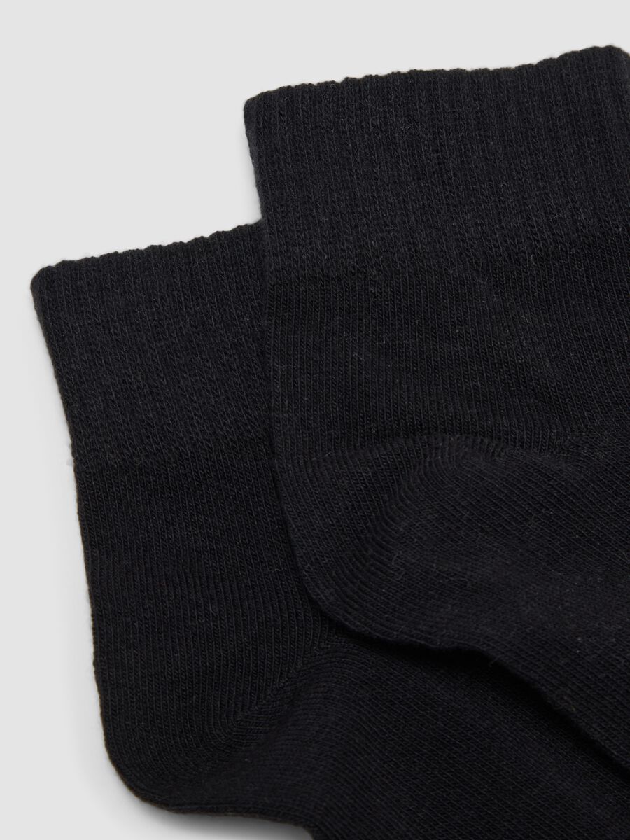 Pack of three ankle sports socks in black cotton blend_2
