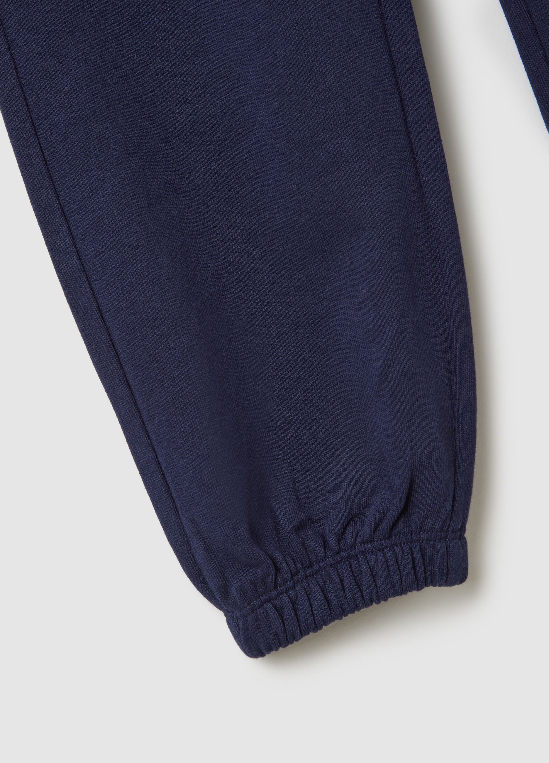 Girls' blue pure cotton trousers regular fit
