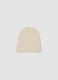 Beige jersey knit beanie with cuff_0