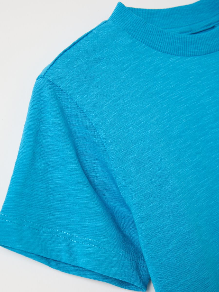 Light blue T-shirt in organic cotton with pocket_3