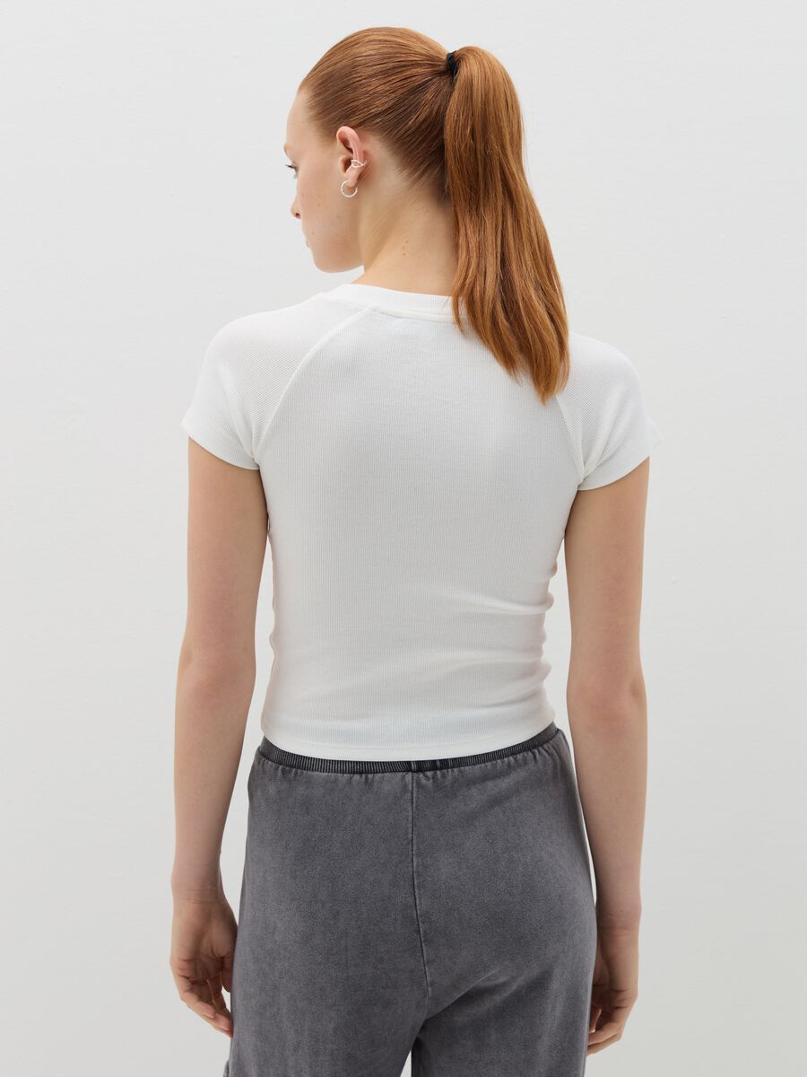 Ribbed crop T-shirt with embroidery_3
