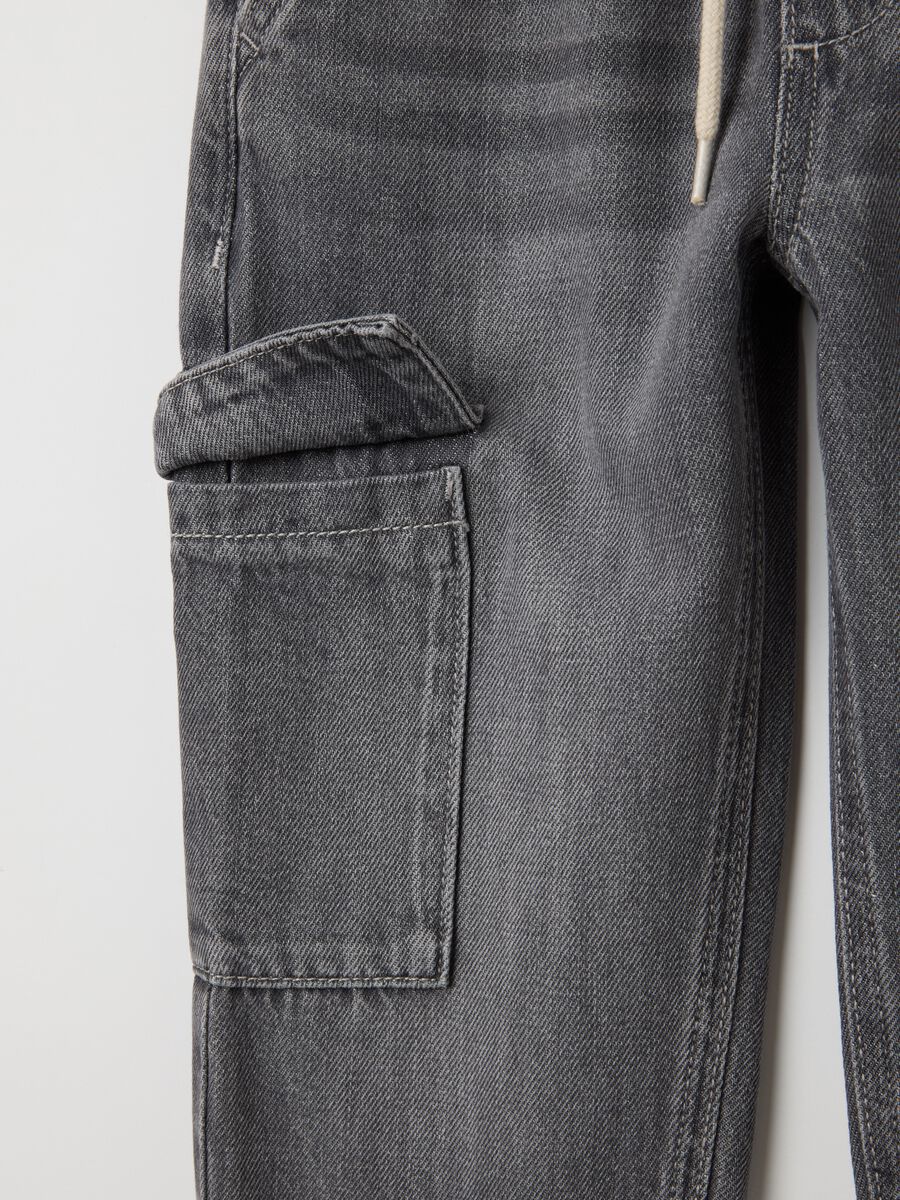 Grey children's cotton blend trousers_3